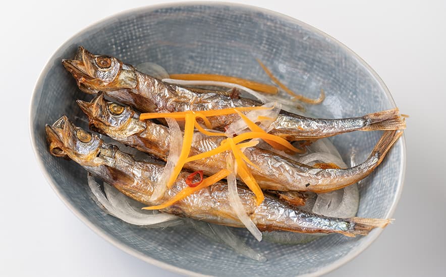 ししゃものはちみつ南蛮漬け