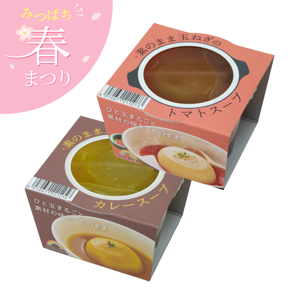 素のまま玉ねぎスープ2食セット（トマト＆カレー）